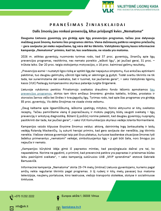 Nematoma, bet svarbu: ligų prevencija
