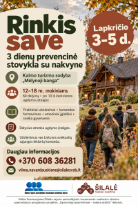 Kviečiame į 3 dienų prevencinę stovyklą su nakvyne „Rinkis save“!